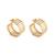 Golden striped fence mini hoops earrings