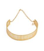 Golden rigid striped fence choker