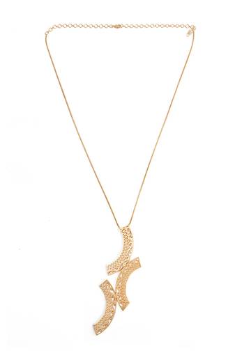 Golden kalachakra lattice vertical neckchain