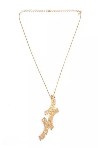 Golden kalachakra lattice vertical neckchain