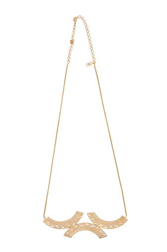Golden arch pendant horizontal neckchain
