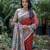 Women red art silk handloom saree