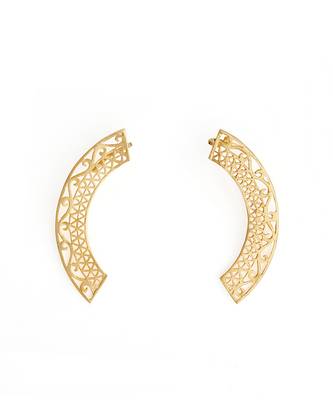 Golden kalachakra lattice ear climber 1