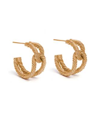 Golden threaded circular hoops 1