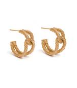Golden threaded circular hoops