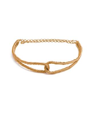 Golden threaded interlocked choker 1