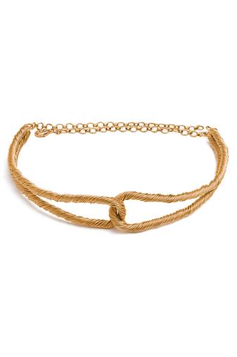 Golden threaded interlocked choker