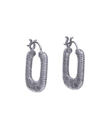 Silver threaded rectangular hoops 1