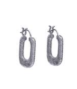 Silver threaded rectangular hoops