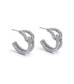 Silver threaded circular hoops