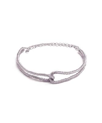 Silver threaded interlocked choker 1