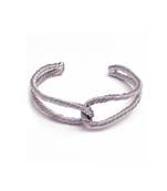 Silver threaded interlocked adjustable bracelet