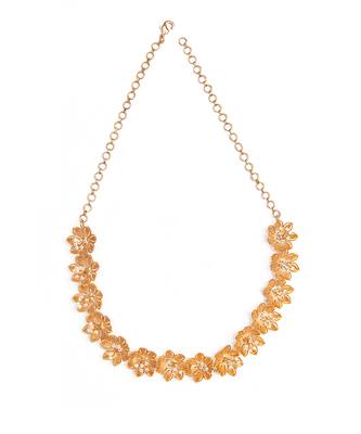 Golden flower motifs choker necklace 1