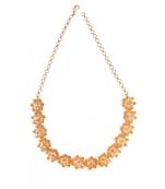 Golden flower motifs choker necklace