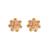 Golden pearly flower stud earrings