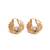 Gold plated pearls carved hoop earrings