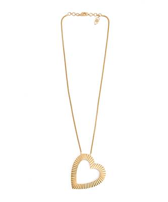 Golden textured heart pendant neckchain 1