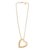 Golden textured heart pendant neckchain