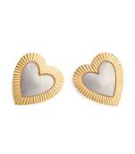 Gilded dual tone heart studs