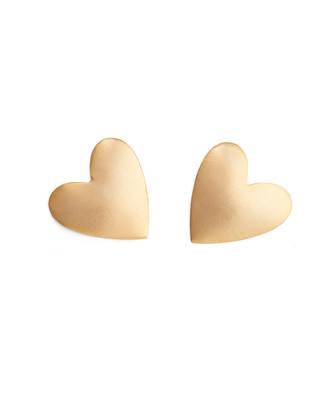 Golden smooth heart studs 1