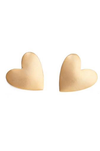 Golden smooth heart studs