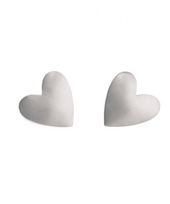 Silver smooth heart studs 1