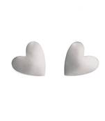 Silver smooth heart studs