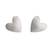Silver smooth heart studs