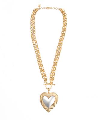 Gilded dual tone heart neckchain 1