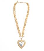 Gilded dual tone heart neckchain