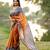 Women orange art silk handloom saree
