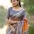 Women orange art silk handloom saree
