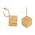 Gold mini cubical hoops earrings