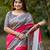 Women pink art silk handloom saree