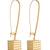 Gold cubical long hoop earrings