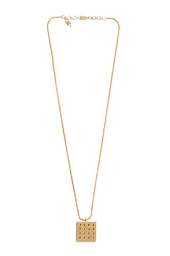 Gold  cubical pendant neckchain