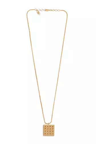 Gold  cubical pendant neckchain