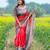 Women red art silk handloom saree