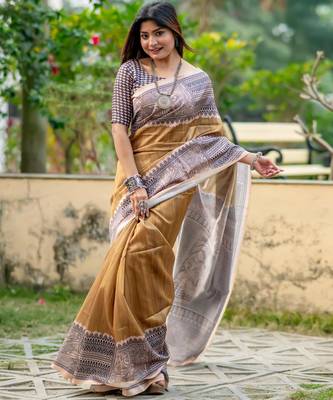 Women chiku art silk handloom saree 2