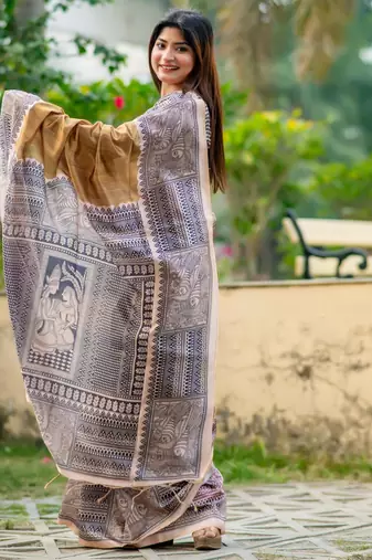 Women chiku art silk handloom saree