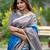 Women blue art silk handloom saree