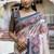 Women black art silk handloom saree