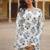 Ivory Blue Bell Sleeve Block Print Short Kurti