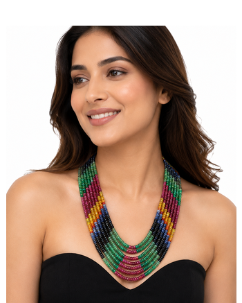 7 rows multilayer rainbow precious mala 1