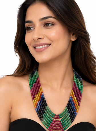 7 rows multilayer rainbow precious mala