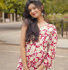 Corset Back Digital Print Cotton Short Kurti