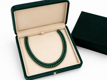 2 rows precious uncut emeralds 3