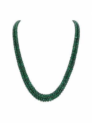 2 rows precious uncut emeralds 4