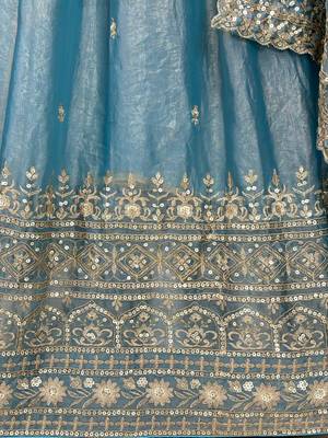 lovely grey fandy silk fabric Dori Zari , Sequence, Embroidered indian wedding lattest designer lehenga choli 8