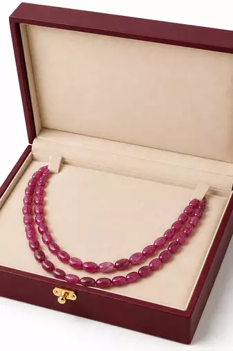 oval shape 2 rows precious ruby uncut 
